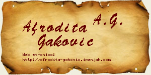 Afrodita Gaković vizit kartica